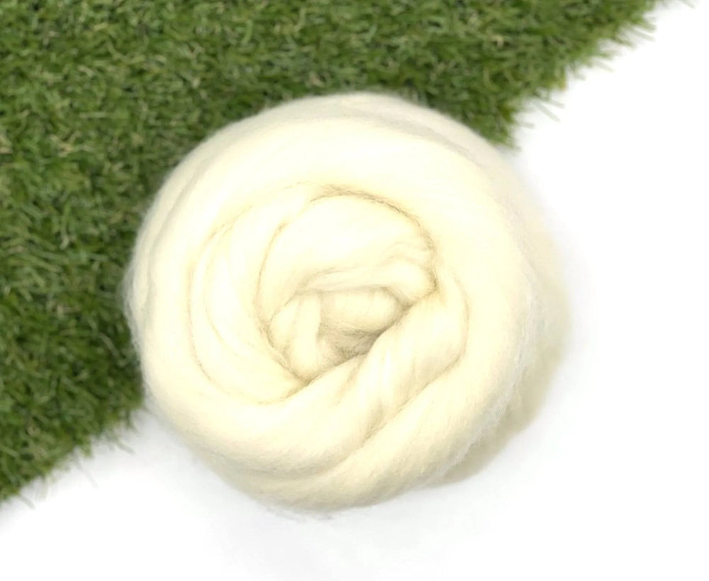 White Blue Faced Leicester Top Superwashed.
