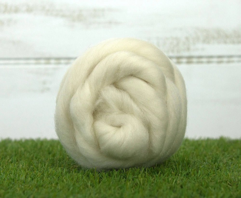 White Falkland Merino Top.