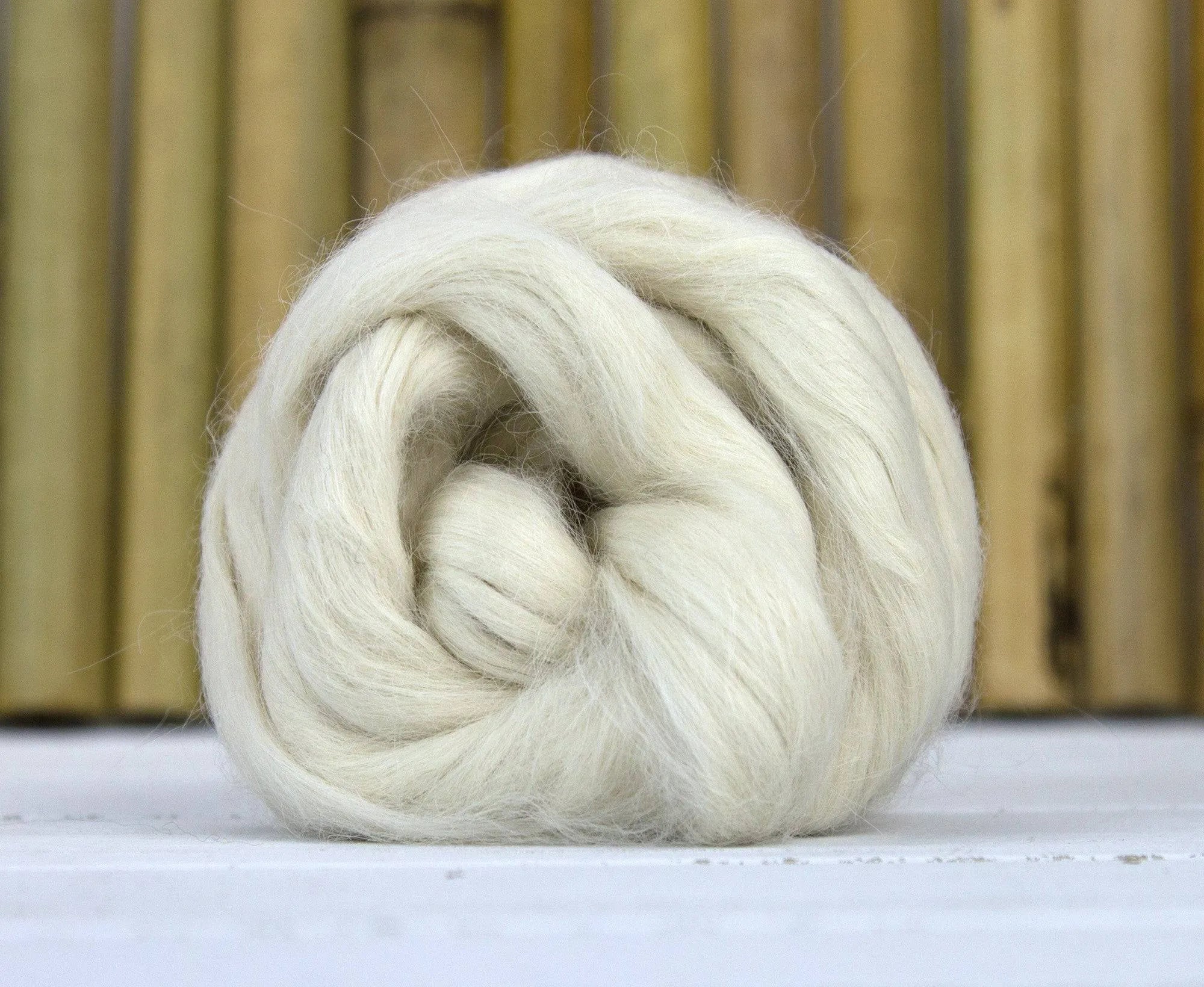 White Suri Alpaca Top - World of Wool