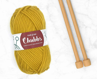 Mustard Merino Super Chunky Weight Yarn WoW Chubbs 100g Ball