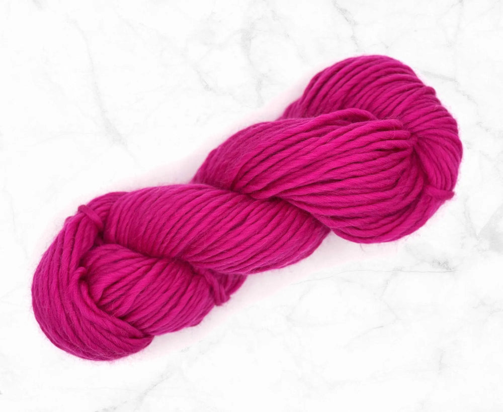Raspberry Merino Super Chunky Weight.