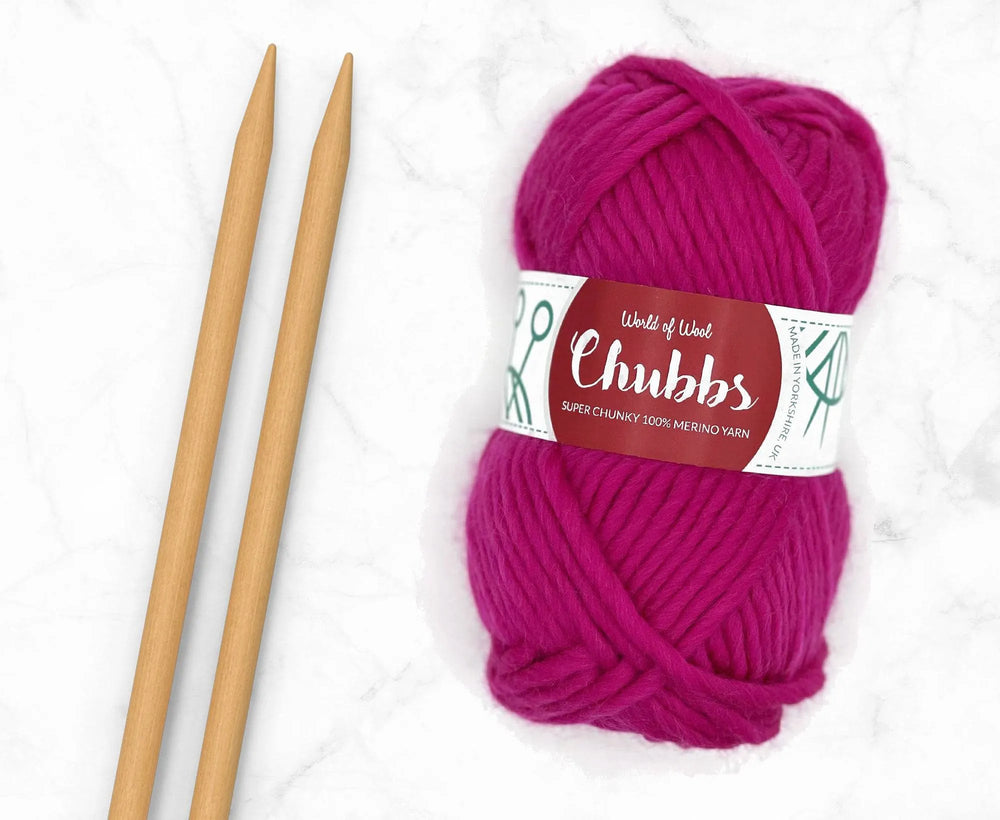 Raspberry Merino Super Chunky Weight.