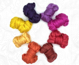African Sunset Dyed Mulberry Silk Pack Speciality Fibres WoWkit