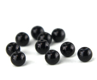 6mm Black Glass Eyes/Beads - World of Wool