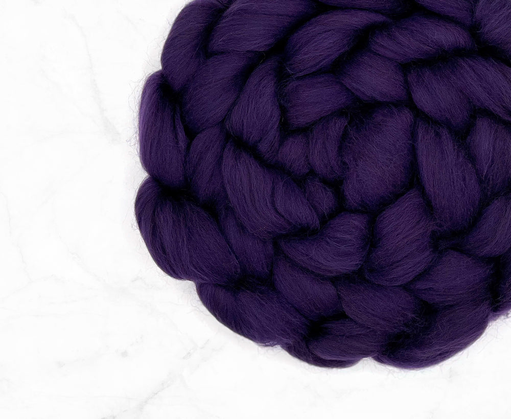 Merino Aubergine Jumbo Yarn.