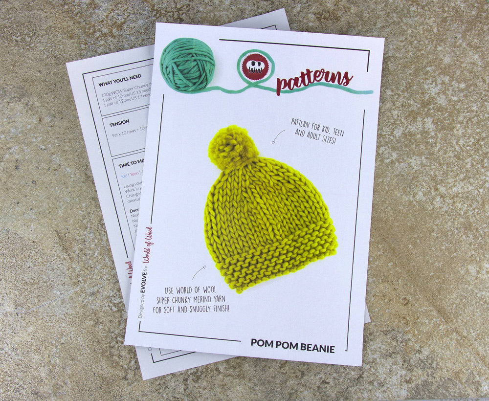 Pom Pom Beanie | Pattern & Kit - World of Wool