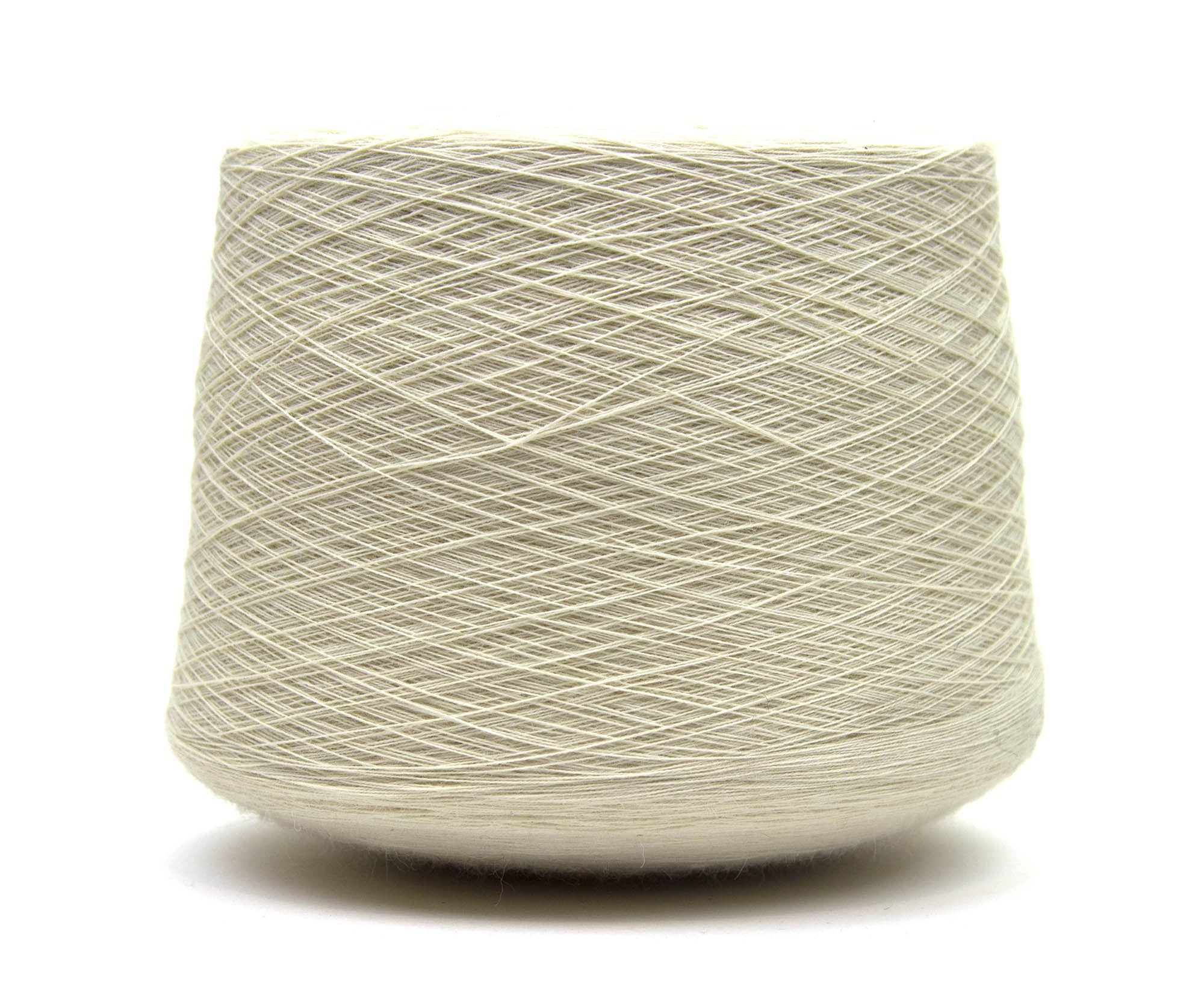 100% Wool White Weaving Yarn Cone.