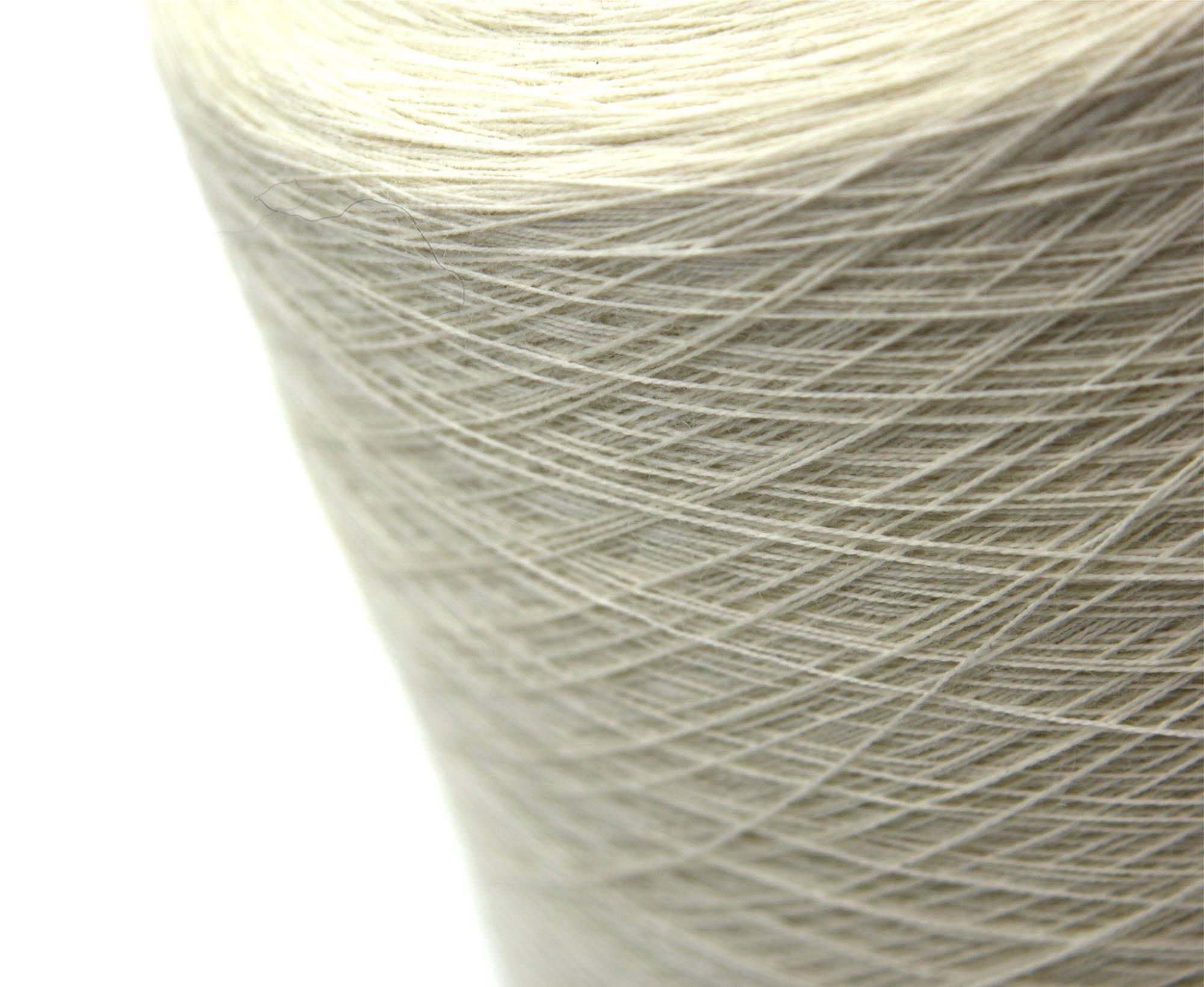 100% Wool White Weaving Yarn Cone - World of Wool