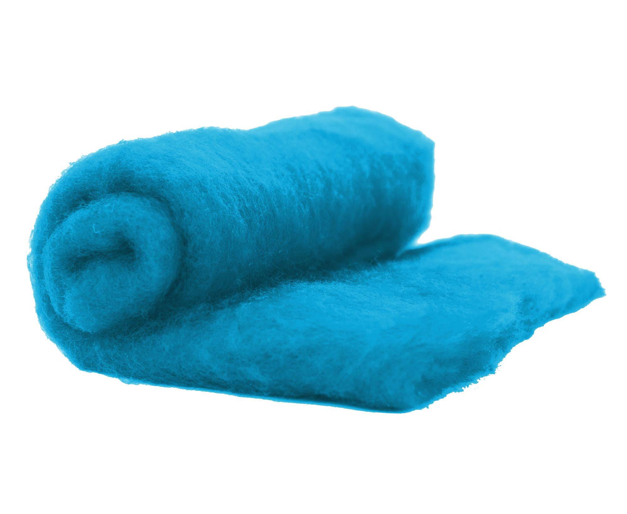 Carded Perendale Batt Cerulean.