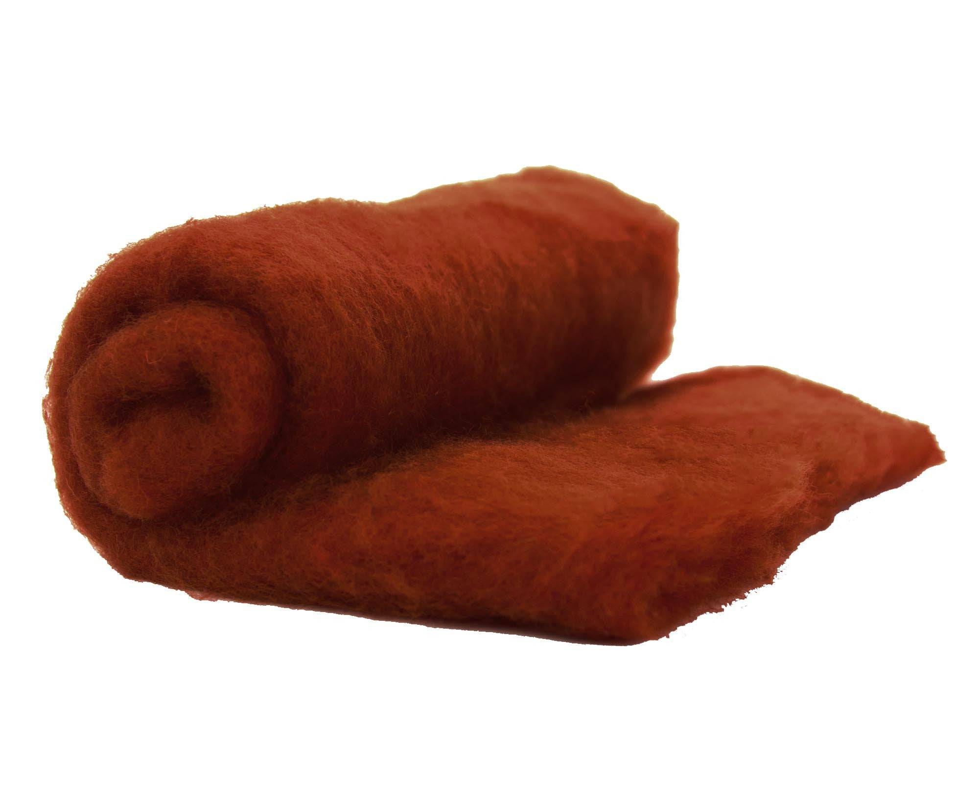 Carded Perendale Batt Rust - World of Wool