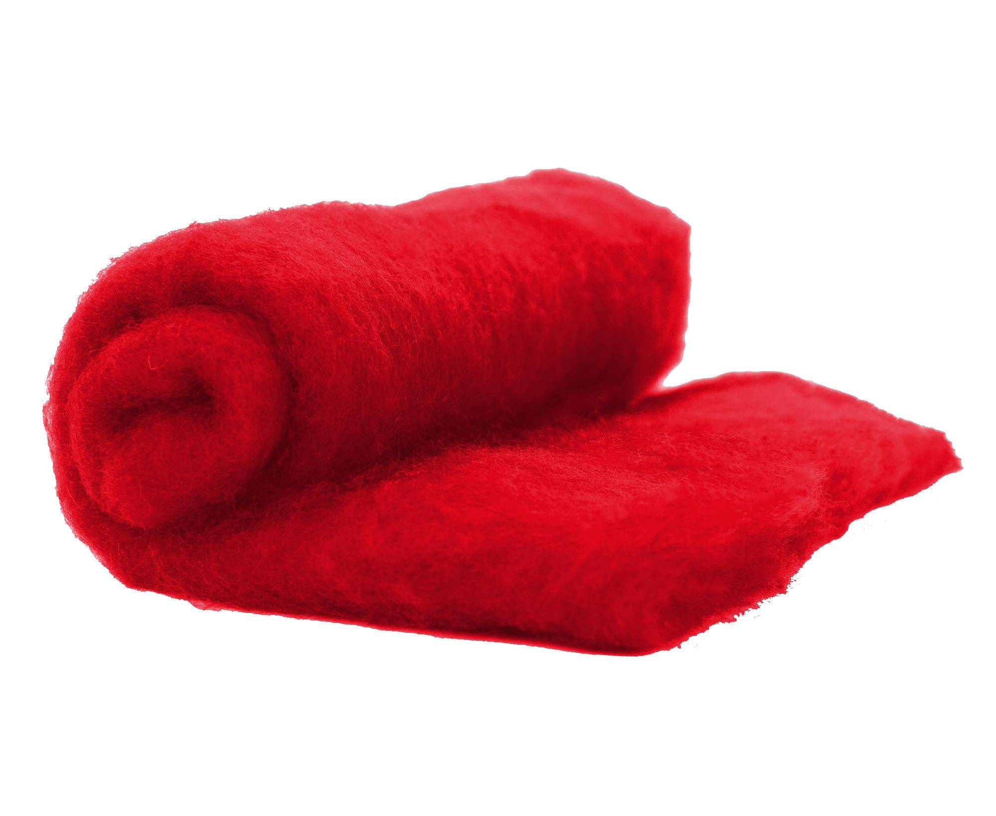 Carded Perendale Batt Scarlet - World of Wool