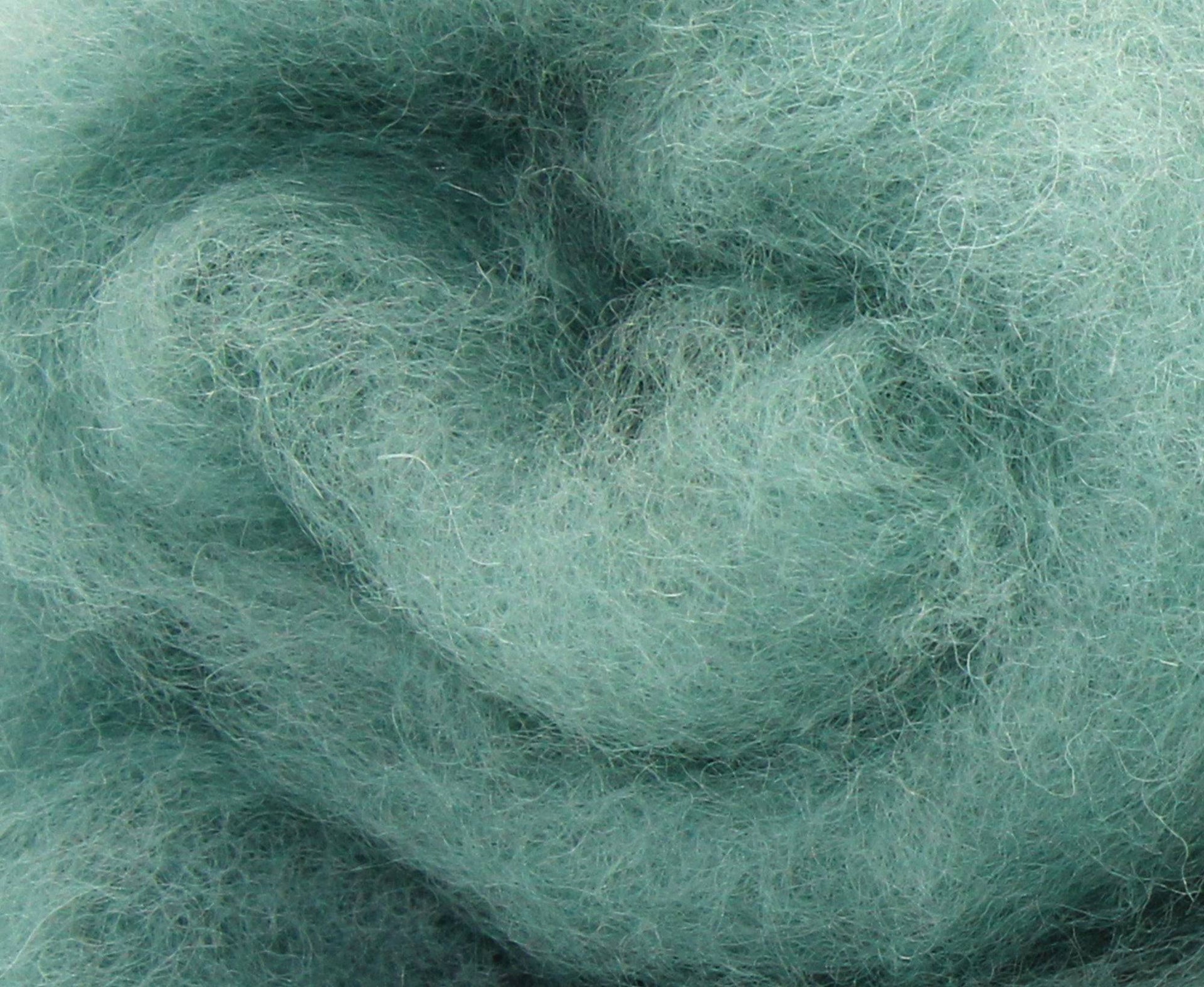 Carded Perendale Batt Teal.