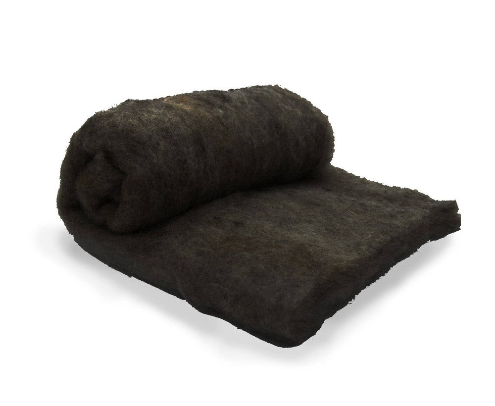 Carded Shetland Batt Natural Black.