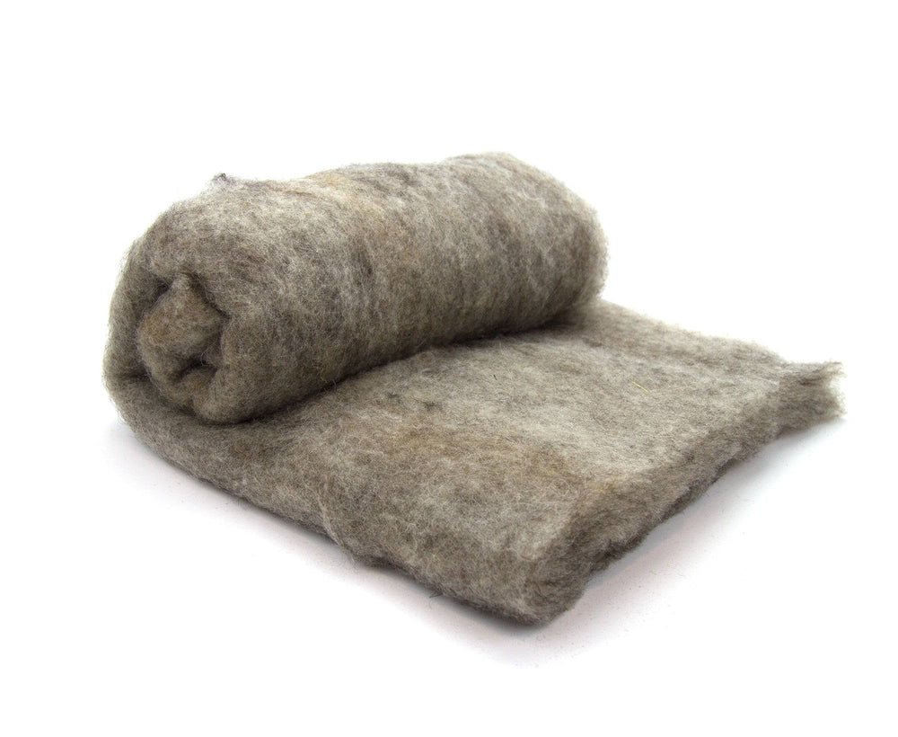 Carded Shetland Batt Natural Grey - World of Wool