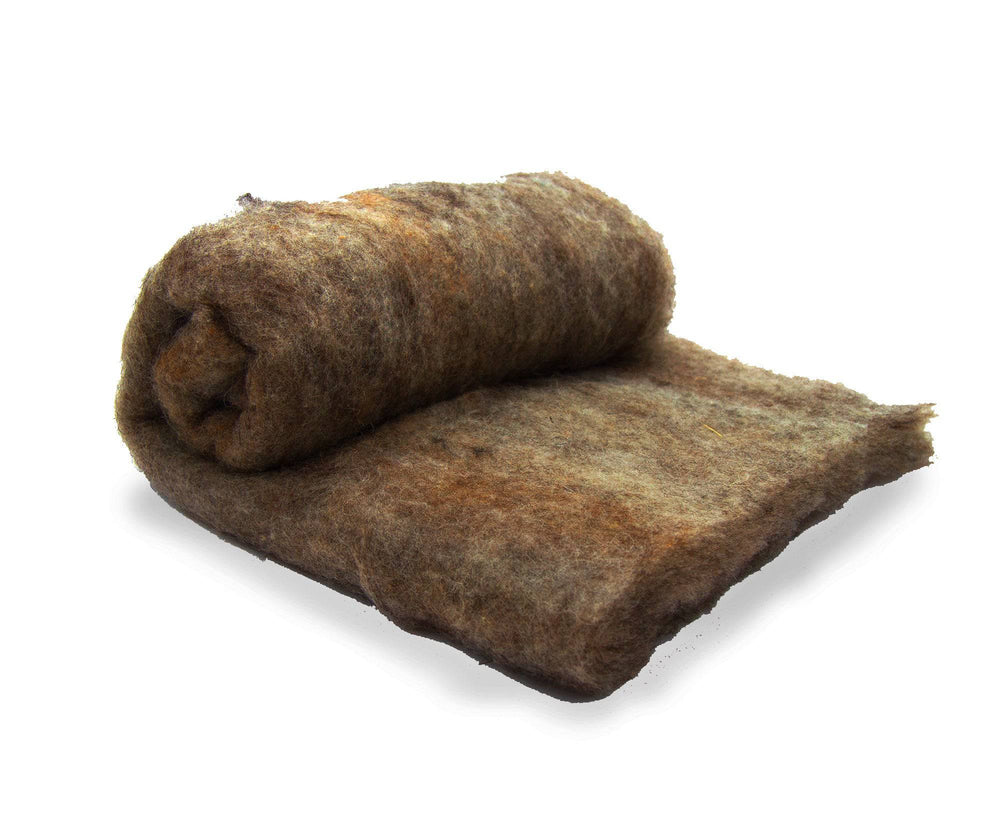 Carded Shetland Batt Natural Moorit Brown.
