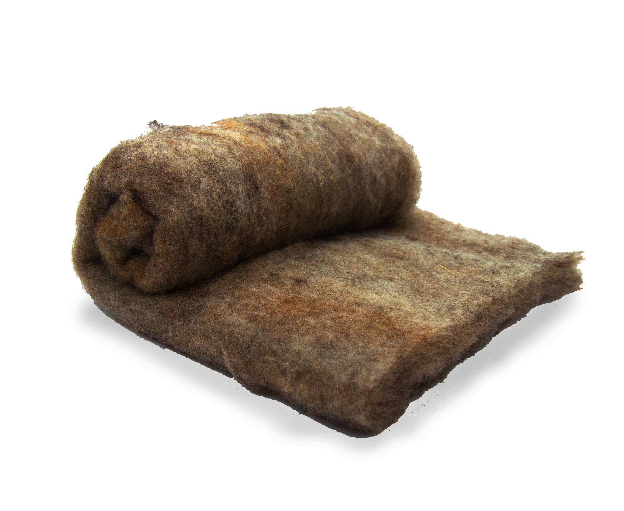 Carded Shetland Batt Natural Moorit Brown.