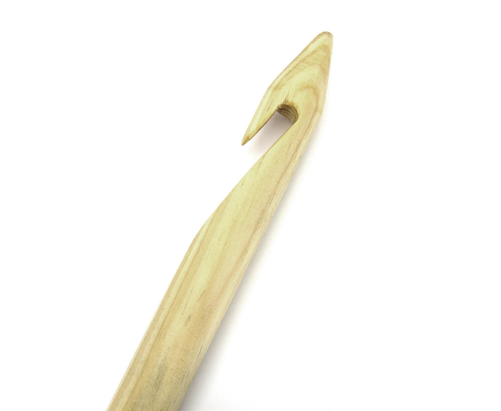 25mm Handmade Wooden Jumbo Crochet Hook - World of Wool