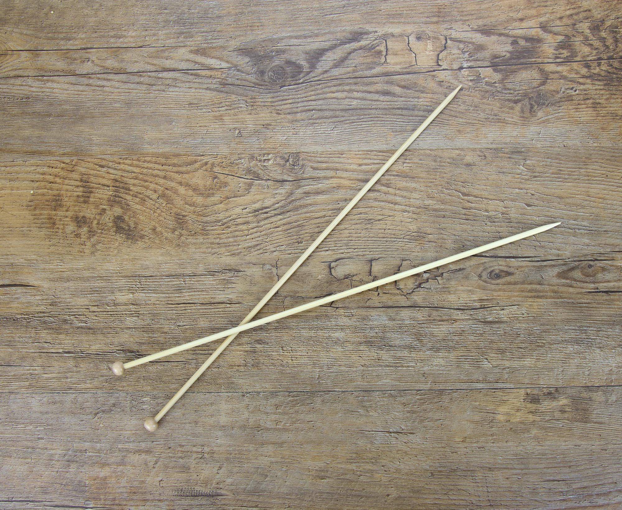 Bamboo Single Point Knitting Needles - 2mm to 6.5mm.