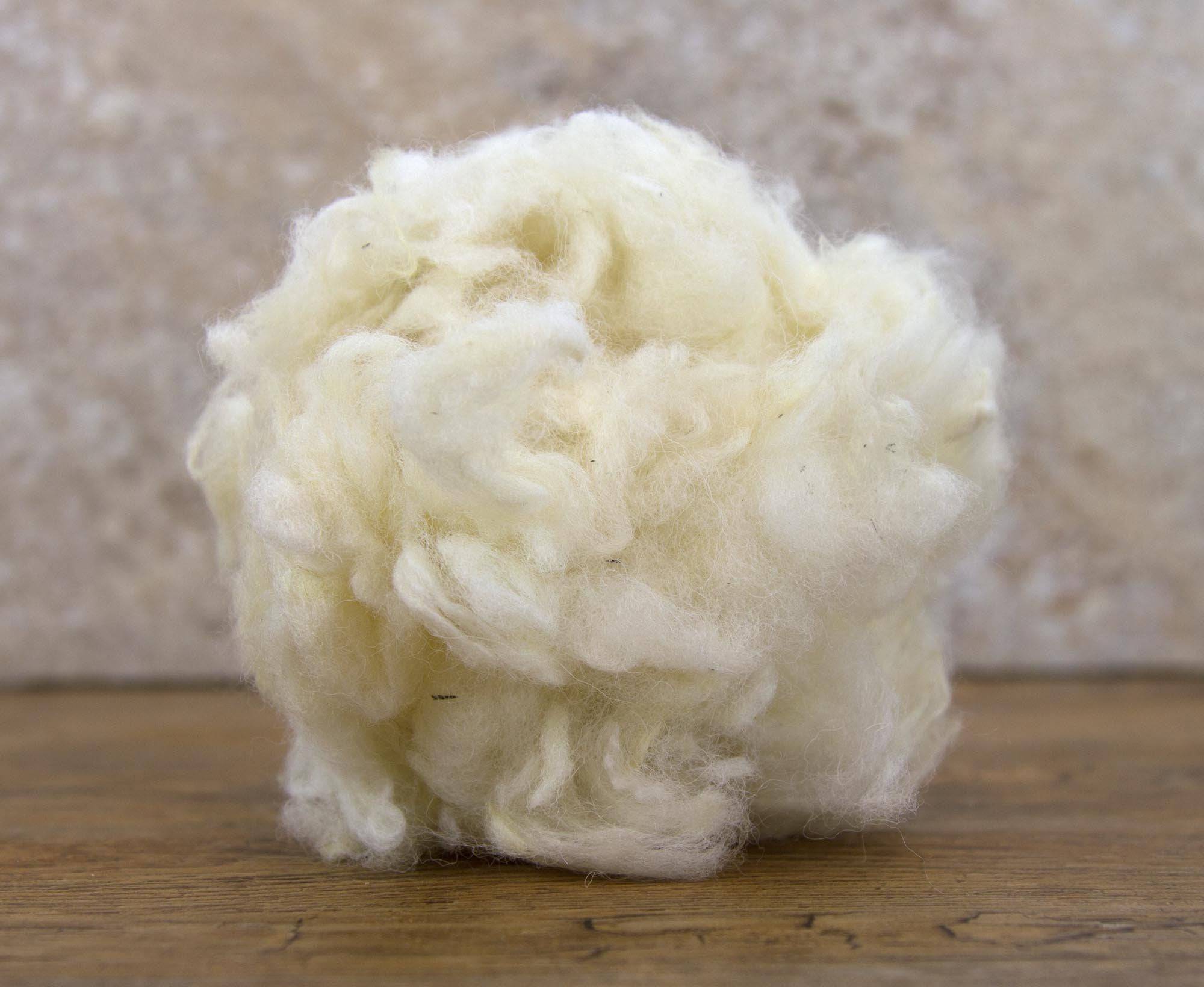 Scoured White Lambswool.