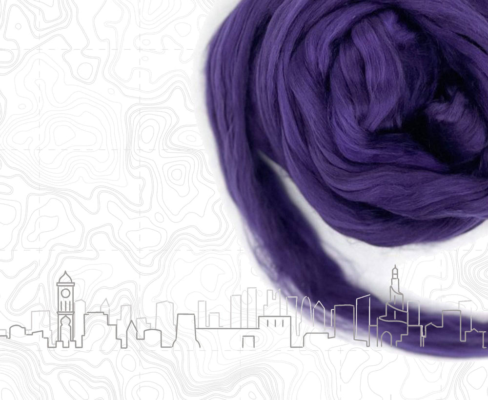 Doha Purple A Grade Mulberry Silk Top - World of Wool