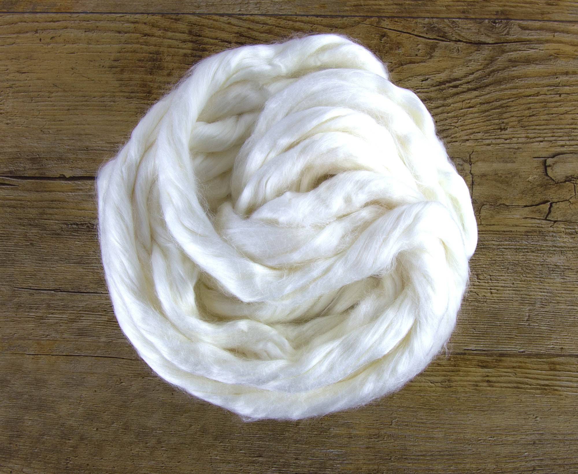 Natural White Eri Silk Top - World of Wool