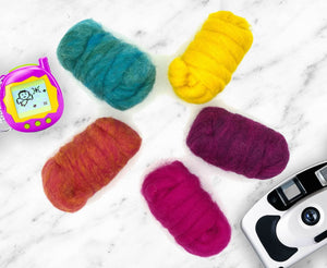 90's Tones Carded Sliver Mixed Bag Carded Wool WoWkit