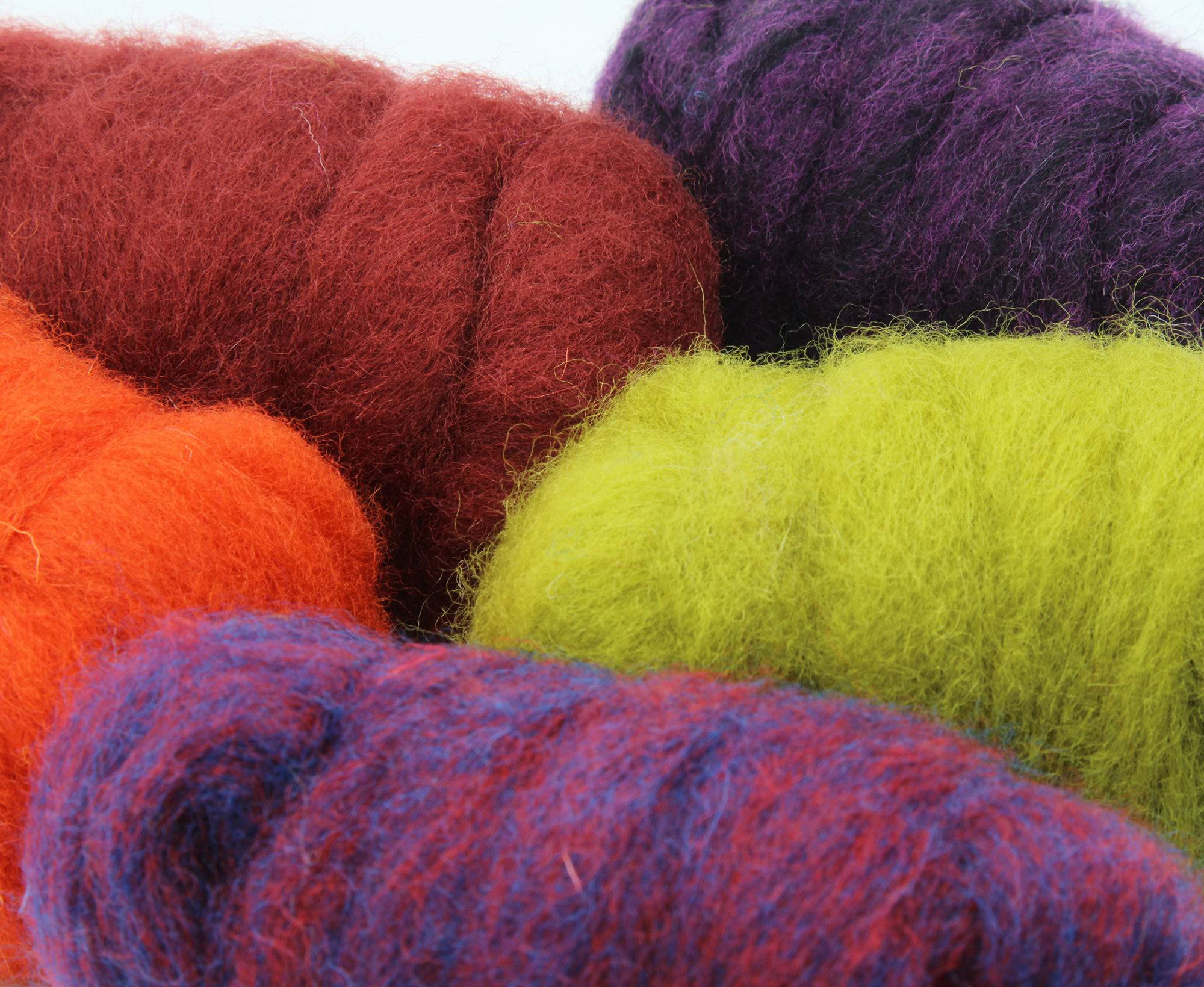 Dragon Tones Carded Sliver Mixed Bag - World of Wool